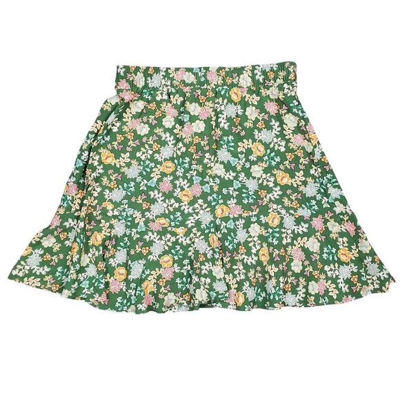 LOFT Floral Tiered Flippy Green Skirt Size Small New With Tag - Picture 2 of 6